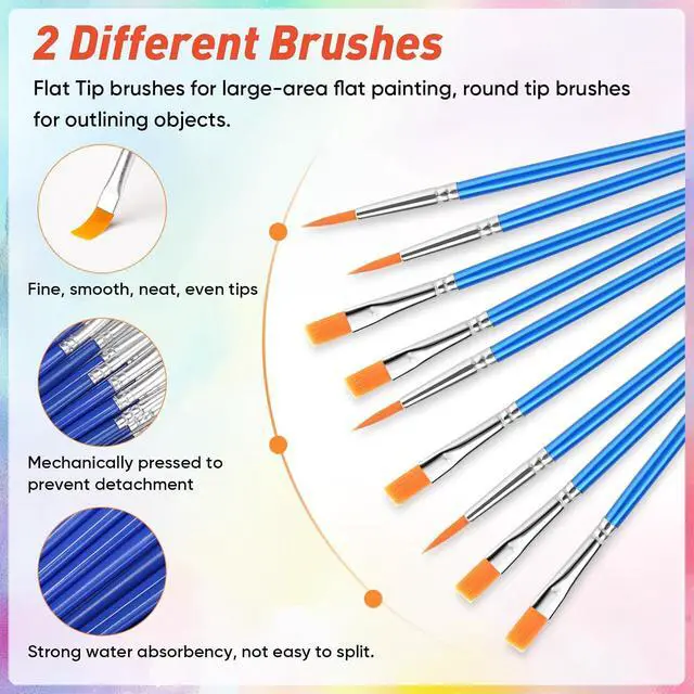 Alt view image 5 of 7 - 8 Pack Mini Acrylic Paint Set, 12 Colors Acrylic Paint Strips with 16 Brushes, Washable Paint for Kids & Adults Craft, 112 PCS Painting kit for Easter Eggs, Birthday, Party Favor, Classroom Art Gifts