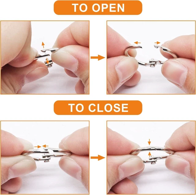 Alt view image 3 of 7 - 50 Pcs Binder Rings 0.5 Inch, Nickel Plated Steel Paper Rings Office Book Rings Small Key Rings, Metal Loose Leaf Binder Rings Clips for Index Cards