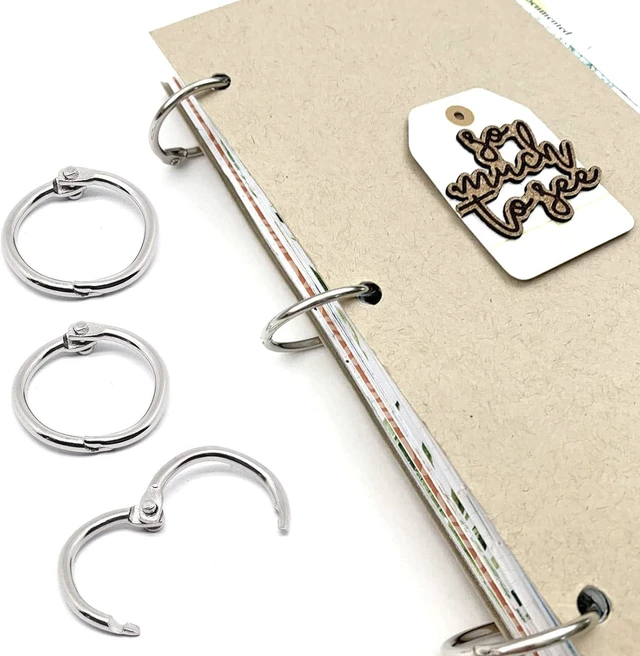 Alt view image 5 of 7 - 50 Pcs Binder Rings 0.5 Inch, Nickel Plated Steel Paper Rings Office Book Rings Small Key Rings, Metal Loose Leaf Binder Rings Clips for Index Cards