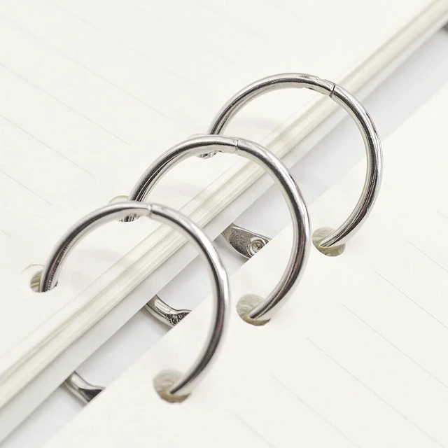 Alt view image 4 of 7 - 50 Pcs Binder Rings 0.5 Inch, Nickel Plated Steel Paper Rings Office Book Rings Small Key Rings, Metal Loose Leaf Binder Rings Clips for Index Cards