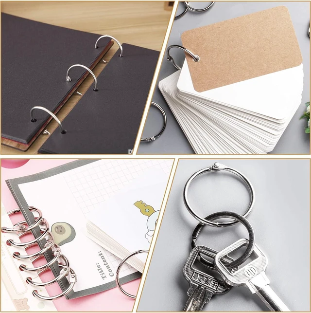Alt view image 6 of 7 - 50 Pcs Binder Rings 0.5 Inch, Nickel Plated Steel Paper Rings Office Book Rings Small Key Rings, Metal Loose Leaf Binder Rings Clips for Index Cards
