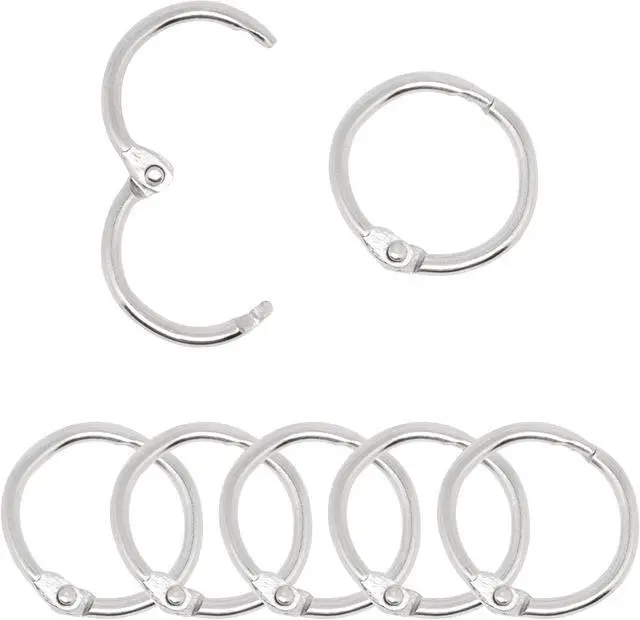Alt view image 7 of 7 - 50 Pcs Binder Rings 0.5 Inch, Nickel Plated Steel Paper Rings Office Book Rings Small Key Rings, Metal Loose Leaf Binder Rings Clips for Index Cards