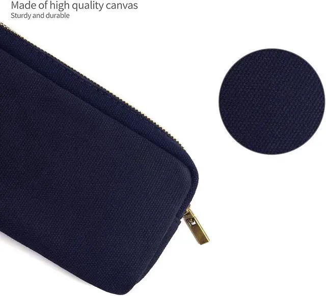 Alt view image 3 of 6 - Pencil Pen Case, Canvas Pencil Pouch Big Capacity Pen Bag with Zipper Durable Stationary Storage Bag for Adult Students Officers