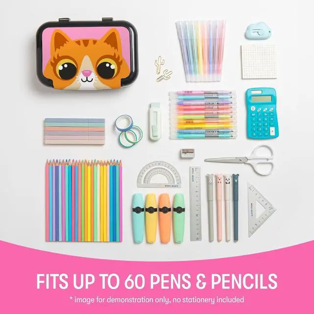 Alt view image 5 of 7 - Recycled Plastic Pencil Box for Girls, School Pencil Case, Cute Kitty