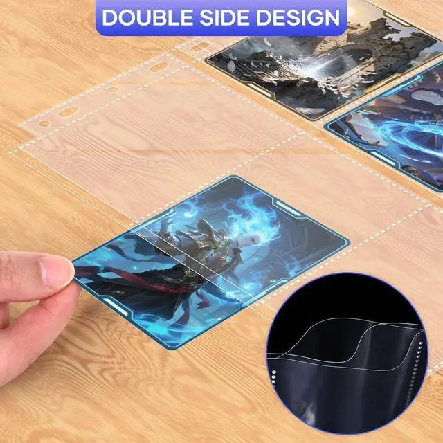 Alt view image 2 of 7 - 40 Pack 9 Pocket Page Protectors,720 Pockets Double Sided Card Holder Pages for a 3 Ring Binder, Card Protector Sheets Baseball Card Binder,Fit for MTG, TCG, Baseball Standard Cards