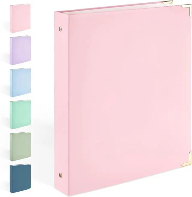 Main image of 3 Ring Binder 1 Inch with Metal Corner, Letter Size, Pink