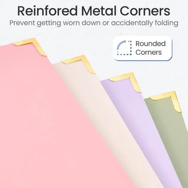 Alt view image 3 of 7 - 3 Ring Binder 1 Inch with Metal Corner, Letter Size, Pink