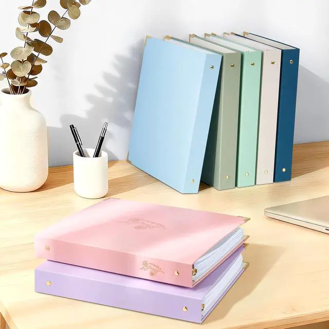 Alt view image 6 of 7 - 3 Ring Binder 1 Inch with Metal Corner, Letter Size, Pink