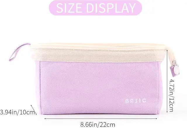 Alt view image 2 of 6 - Wide-Open Pencil Case Big Capacity Pencil Pouch Portable Pen Bag School Supplies for Students Boys Girls, Purple