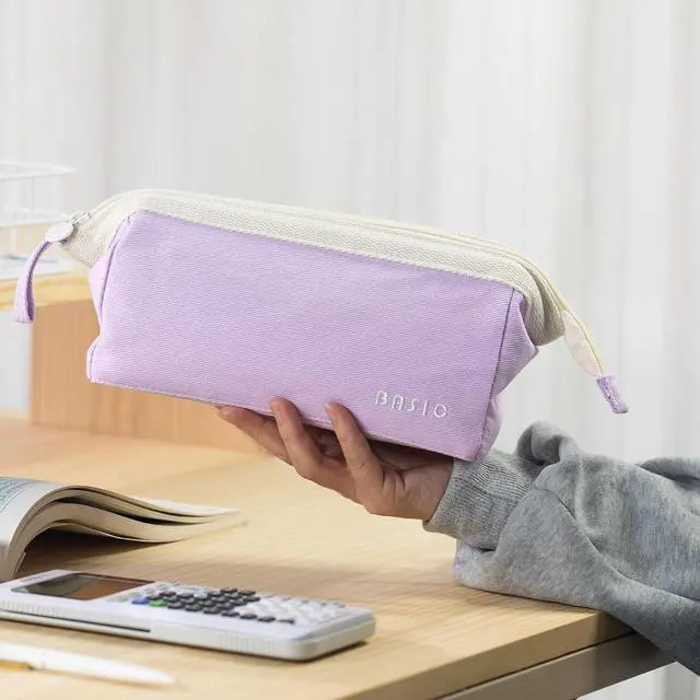 Alt view image 3 of 6 - Wide-Open Pencil Case Big Capacity Pencil Pouch Portable Pen Bag School Supplies for Students Boys Girls, Purple