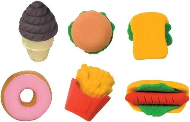 Alt view image 2 of 6 - Raymond Geddes Snack Attack 3D Scented Food Erasers (Pack of 36)