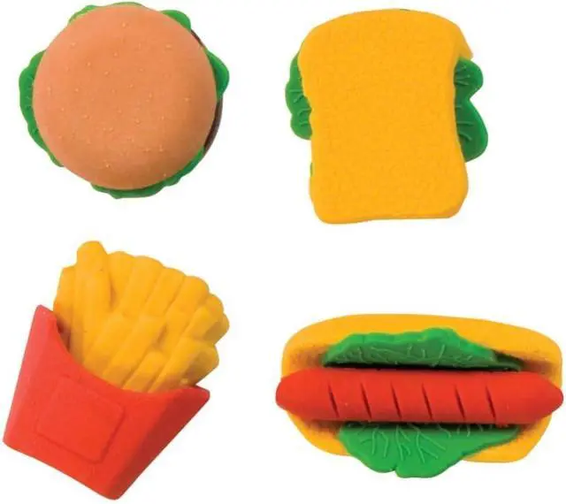 Alt view image 5 of 6 - Raymond Geddes Snack Attack 3D Scented Food Erasers (Pack of 36)