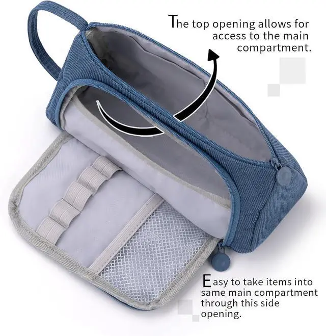 Alt view image 2 of 6 - Big Capacity Pencil Case Pouch Pen Case Simple Stationery Bag School College Office Organizer for Teens Girls Adults Student