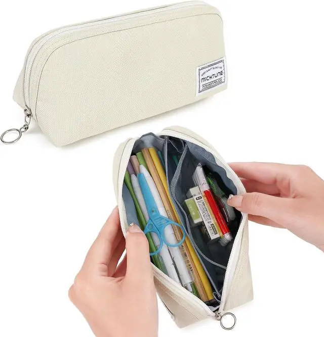 Main image of Pencil Case,Large Opening Pencil Pouch,Zipper Closure,Portable Stationery Organizer pencil bag,Office Travel Multi-Purpose Bag