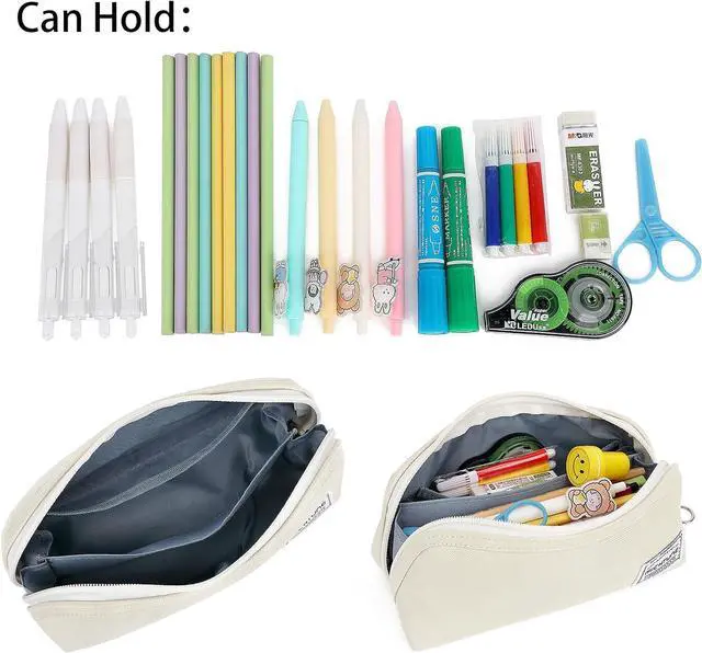 Alt view image 4 of 5 - Pencil Case,Large Opening Pencil Pouch,Zipper Closure,Portable Stationery Organizer pencil bag,Office Travel Multi-Purpose Bag