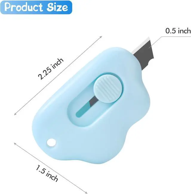 Alt view image 2 of 6 - Cloud Shaped Retractable Box Cutter Set - 3Pcs Mini Utility Knife Letter Opener Envelope Slitter, Mini Box Cutters Retractable