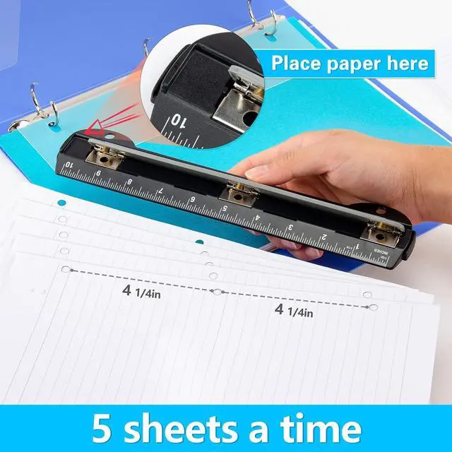 Alt view image 3 of 6 - WorkLion 3 Ring Hole Punch for Binder, Portable Puncher, Office Assistant, Black