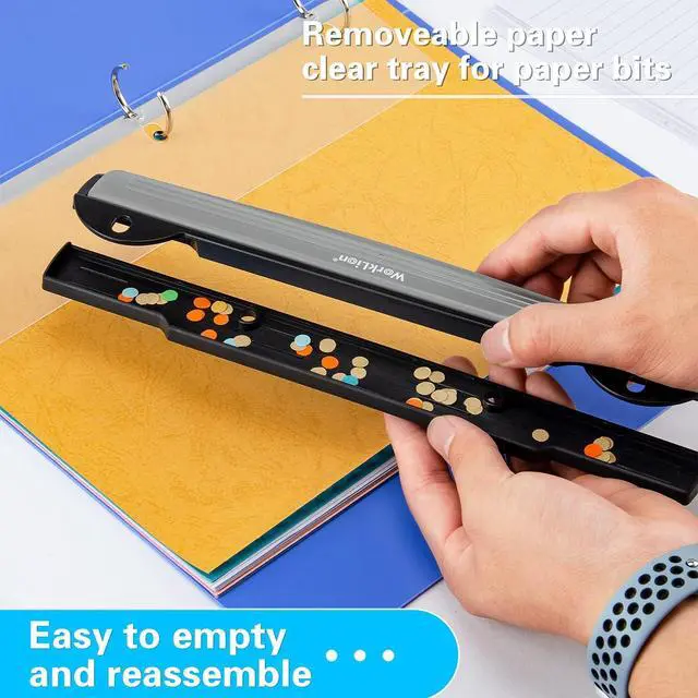 Alt view image 4 of 6 - WorkLion 3 Ring Hole Punch for Binder, Portable Puncher, Office Assistant, Black