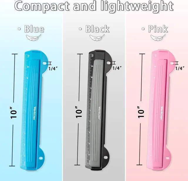 Alt view image 6 of 6 - WorkLion 3 Ring Hole Punch for Binder, Portable Puncher, Office Assistant, Black