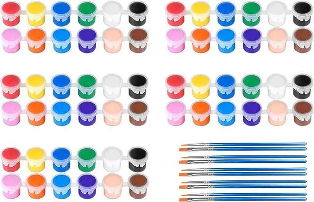 Main image of 5 Pack Mini Acrylic Paint Set,12 Colors Acrylic Paints Strips for Adults Craft Paint,70 PCS Painting Kit Container Strips Storage, Perfect for Home Birthday Party Favors