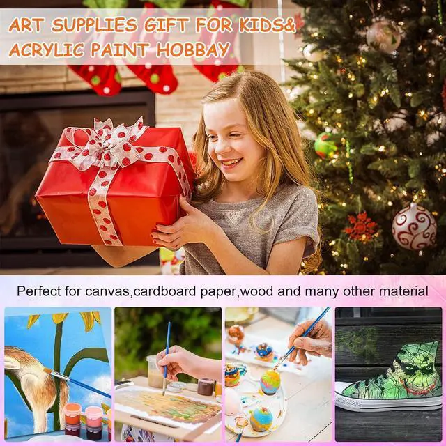 Alt view image 5 of 6 - 5 Pack Mini Acrylic Paint Set,12 Colors Acrylic Paints Strips for Adults Craft Paint,70 PCS Painting Kit Container Strips Storage, Perfect for Home Birthday Party Favors