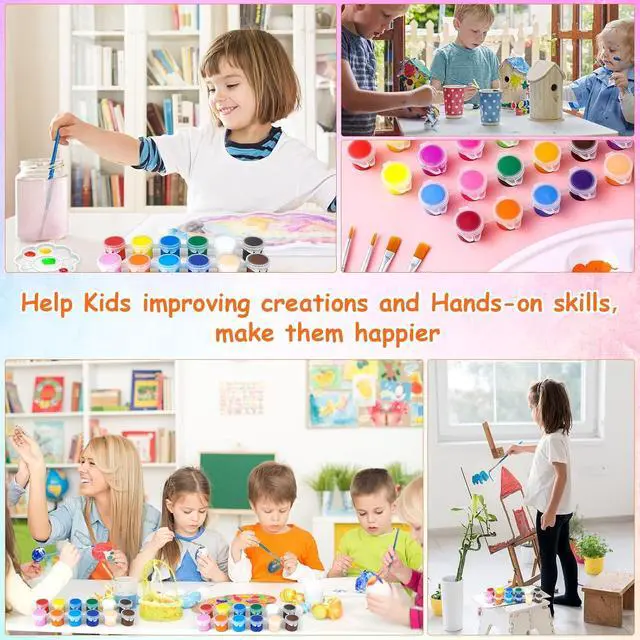 Alt view image 6 of 6 - 5 Pack Mini Acrylic Paint Set,12 Colors Acrylic Paints Strips for Adults Craft Paint,70 PCS Painting Kit Container Strips Storage, Perfect for Home Birthday Party Favors