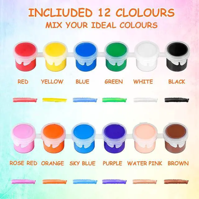 Alt view image 3 of 6 - 2 Pack Mini Acrylic Paint Set,12 Colors Acrylic Paints Strips for Adults Craft Paint,28 PCS Painting Kit Container Strips Storage, Perfect for Home Birthday Party Favors