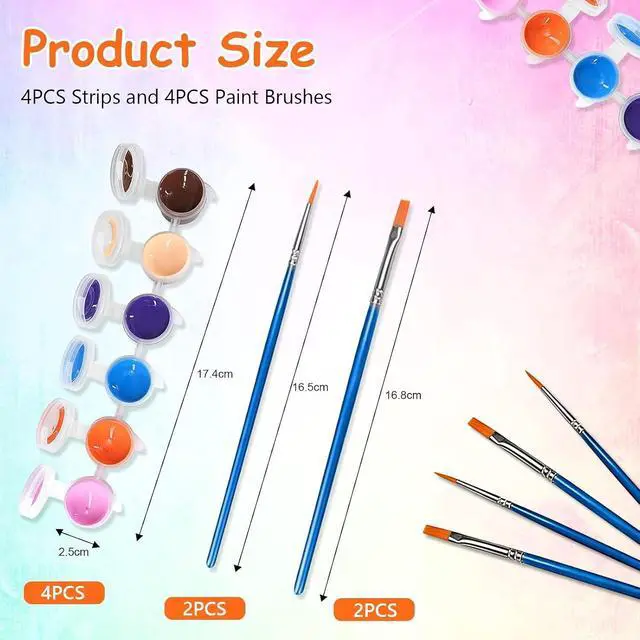 Alt view image 2 of 6 - 2 Pack Mini Acrylic Paint Set,12 Colors Acrylic Paints Strips for Adults Craft Paint,28 PCS Painting Kit Container Strips Storage, Perfect for Home Birthday Party Favors