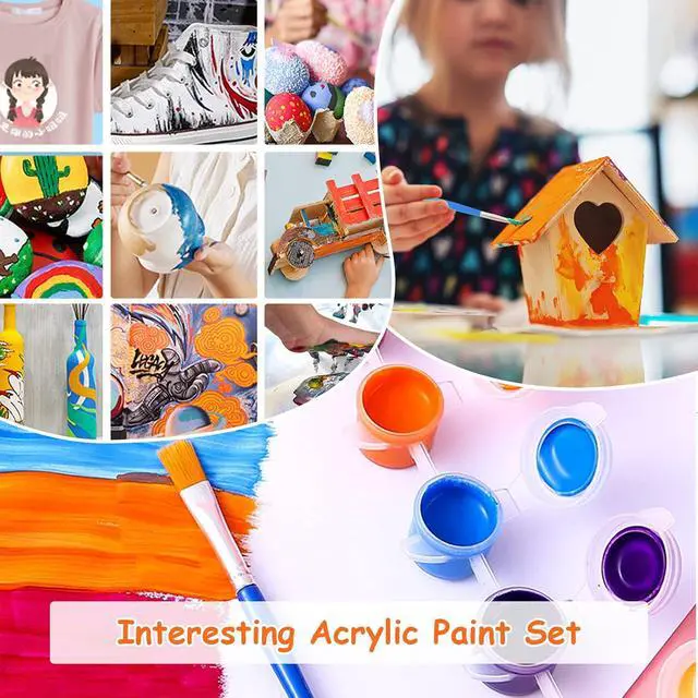 Alt view image 5 of 6 - 2 Pack Mini Acrylic Paint Set,12 Colors Acrylic Paints Strips for Adults Craft Paint,28 PCS Painting Kit Container Strips Storage, Perfect for Home Birthday Party Favors