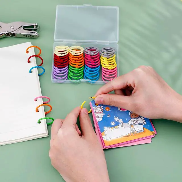Alt view image 5 of 7 - Antner 50PCS Metallic Binder Rings 1 Inch Colorful Loose Leaf Rings for Index Cards, Metal Steel Book Rings Keychain Key Rings Notebook Rings for School Office Home, 10 Colors