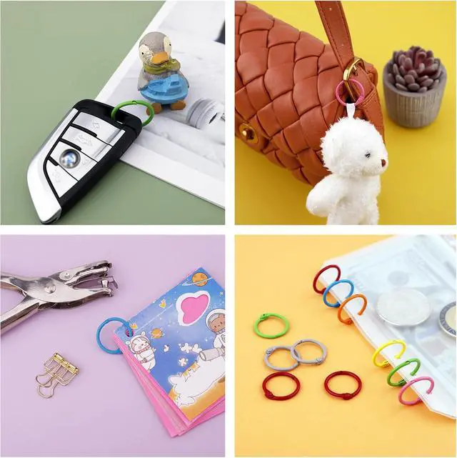 Alt view image 7 of 7 - Antner 50PCS Metallic Binder Rings 1 Inch Colorful Loose Leaf Rings for Index Cards, Metal Steel Book Rings Keychain Key Rings Notebook Rings for School Office Home, 10 Colors