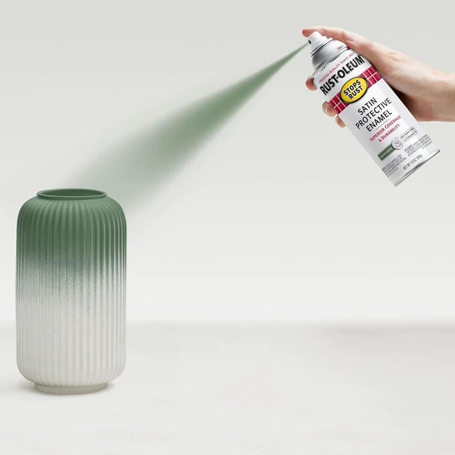 Alt view image 6 of 7 - Stops Rust Spray Paint, Satin Earthy Green | Rust Resistant, Indoor and Outdoor, Beautiful Finish on Metal, Wood and More, Sprays from Any Angle, 12 oz