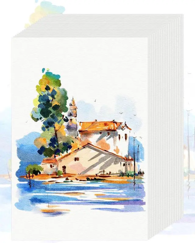 Main image of 21 Sheets Watercolor Paper 9x12, 140 LB Cold Press Watercolor Paper Pad | 300 GSM Water Color Paper 9x12, Art Supplies for Kids Adults, Watercolor Pad for Painting, Sketching, Acrylic, Gouache