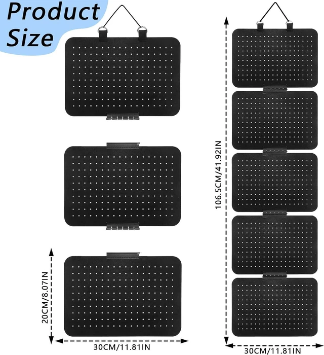 Alt view image 2 of 7 - Hanging Enamel Lapel Pin Organizer with 5 Loose-leaf Board Pieces, Removable Hanging Brooch Pin Storage Display Pages, Enamel Pin Display Panels for at Least 210 Pins (Removable)