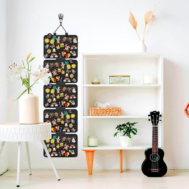 Alt view image 7 of 7 - Hanging Enamel Lapel Pin Organizer with 5 Loose-leaf Board Pieces, Removable Hanging Brooch Pin Storage Display Pages, Enamel Pin Display Panels for at Least 210 Pins (Removable)