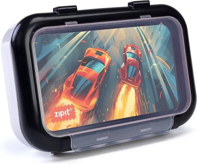 Main image of Recycled Plastic Pencil Box for Boys, 2-Compartment Case, Race Car