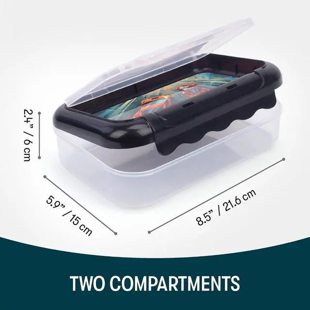 Alt view image 4 of 7 - Recycled Plastic Pencil Box for Boys, 2-Compartment Case, Race Car