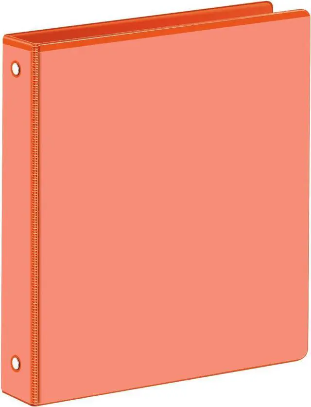 Main image of 1 Inch 3 Ring Binder, Clear 1'' View Presentation Binders with 2 Pockets, Fits 8.5 x 11 Letter Size, Durable Polypropylene, Non-Stick & PVC-Free for School, Office & Home (Orange)