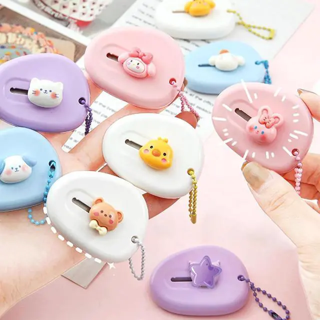 Alt view image 4 of 5 - 8PCS Retractable Letter OpenerCute Office Envelope OpenerMini Box CutterSchool Office Supplies And StationeryDiy Crafts With Key ChainPortable Utility KnivesAnimal Shaped Utility Paper Cutter