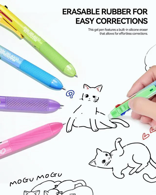 Alt view image 2 of 7 - Erasable Gel Pens, 3 Colors Erasable Pens 4-Pack, Make Mistakes Disappear, 0.5mm Fine Point, Writing Instruments for School Supplies, Office, Note Taking, Journaling & Planning