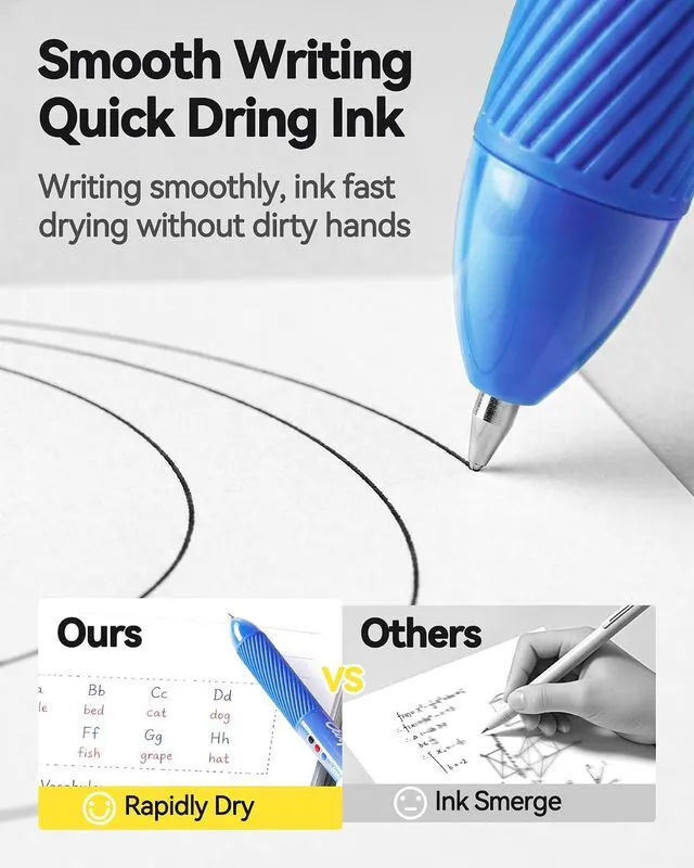 Alt view image 4 of 7 - Erasable Gel Pens, 3 Colors Erasable Pens 4-Pack, Make Mistakes Disappear, 0.5mm Fine Point, Writing Instruments for School Supplies, Office, Note Taking, Journaling & Planning