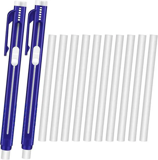 Main image of 12 Pieces Retractable Mechanical Eraser Pen Bulks, Solid Blue