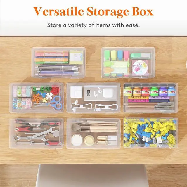 Alt view image 4 of 7 - Plastic Pencil Box with Snap-tight Lid, 2 Pack | Large Capacity Hard Pencil Case Holder, Craft Organizer for Art Supply, Office, College, Classroom Must Have