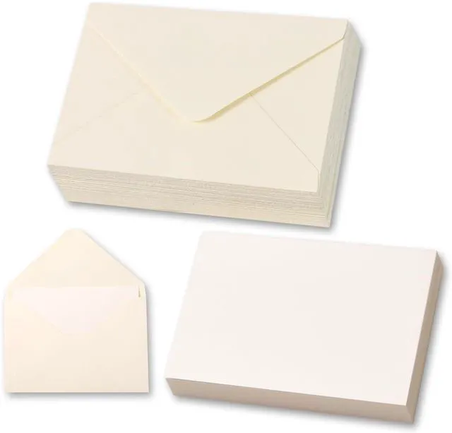 Main image of 50 Sets Cream Mini Envelopes with Blank Gift Cards, Business & Note Cards - Wedding Invitation, Graduation, Holiday Pocket Envelopes 4x2.75" Bulk for Party Favors & Scrapbooking