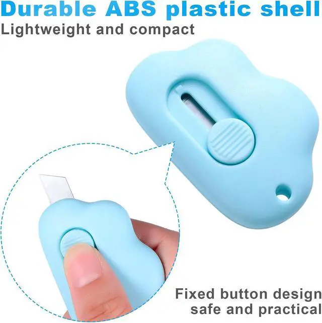 Alt view image 3 of 7 - 6 Pieces Mini Cloud Letter Opener Retractable, Small Cute Box Cutter Keychain, Tiny Utility Retractable Knives Letter Opener for Envelope Package Carton Portable Key Chain Hole Slitter School