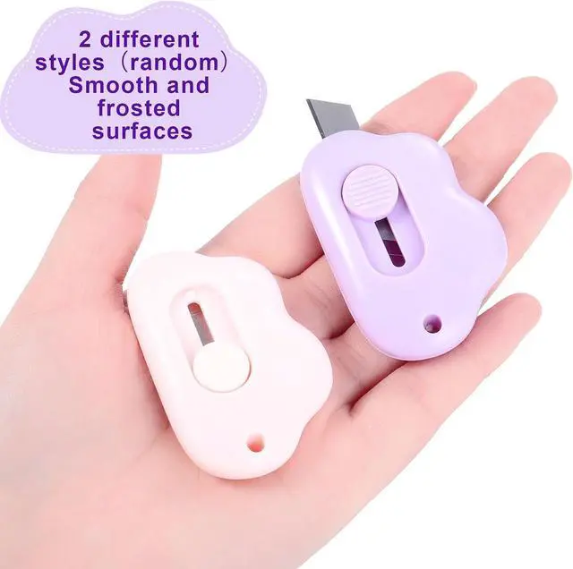 Alt view image 4 of 7 - 6 Pieces Mini Cloud Letter Opener Retractable, Small Cute Box Cutter Keychain, Tiny Utility Retractable Knives Letter Opener for Envelope Package Carton Portable Key Chain Hole Slitter School