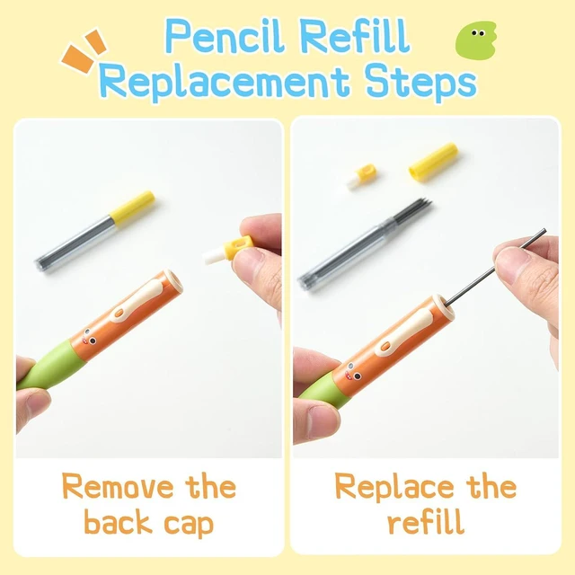 Alt view image 6 of 7 - 8 Pack 2.0mm HB Kids Mechanical Pencils, Break-Resistant Thick Lead