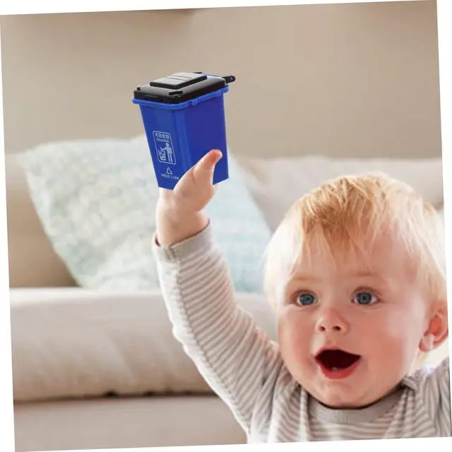 Alt view image 4 of 7 - 4pcs Mini Trash Can Simulation Trash Bin Kids Trash Can Toys Simulation Trash Cans Learning Toy Photo Prop Kids Toy Sorting Garbage Bin Teen Girl Kids Early Education