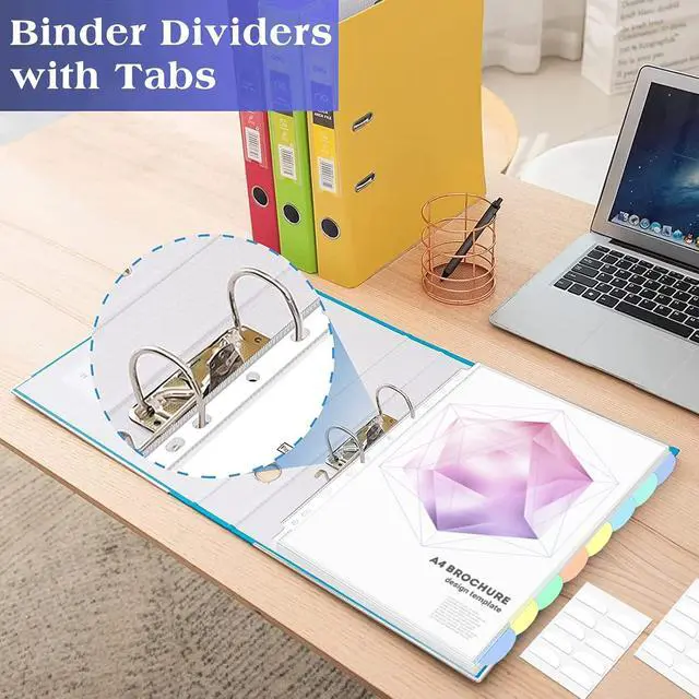Alt view image 7 of 7 - Binder Dividers & Sheet Protectors for 2/3/4 Ring Binder - 3 Sets of 24 Pack A4 Plastic Sleeves with 8 Tab Binder Sleeves, Clear Page Protectors for School, Home & Office Organization