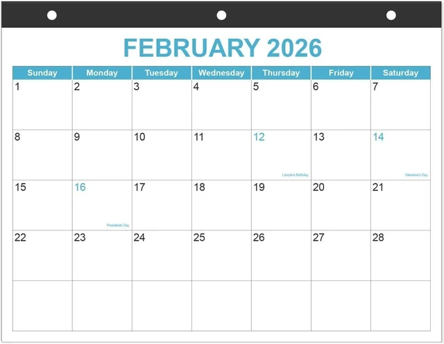 Main image of 2026-2027 Calendar for 3 Ring Binder - Desk Calendar 2026-2027 from July 2026 - December 2027, 18 Months Calendar with Premium Paper, 3-Hole Calendar, 8.5" x 11", Blue